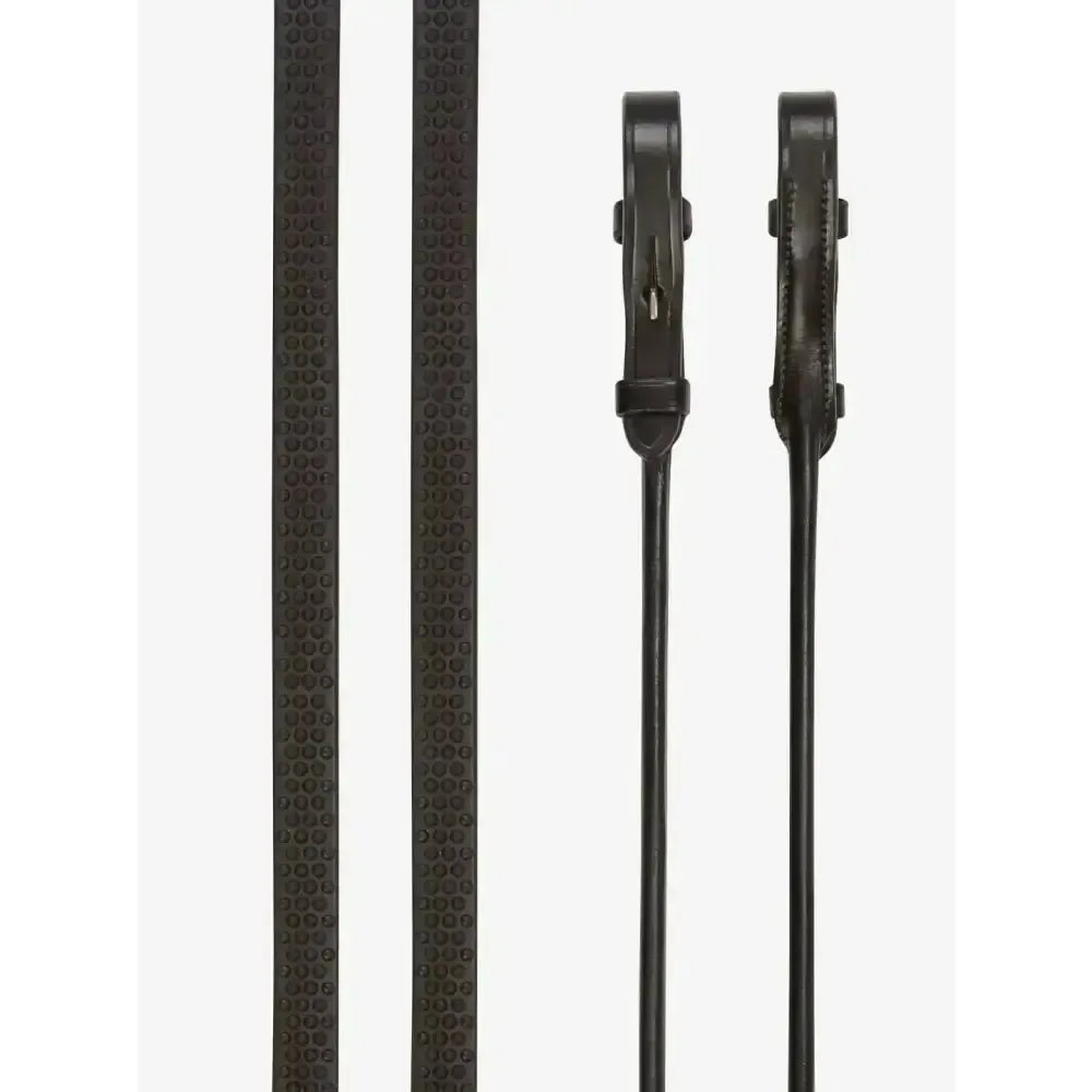 Lemieux Rolled Reins Brown/Silver-Rolled Reins-Lemieux-Pony-Brown/Silver-Horsey Shopping