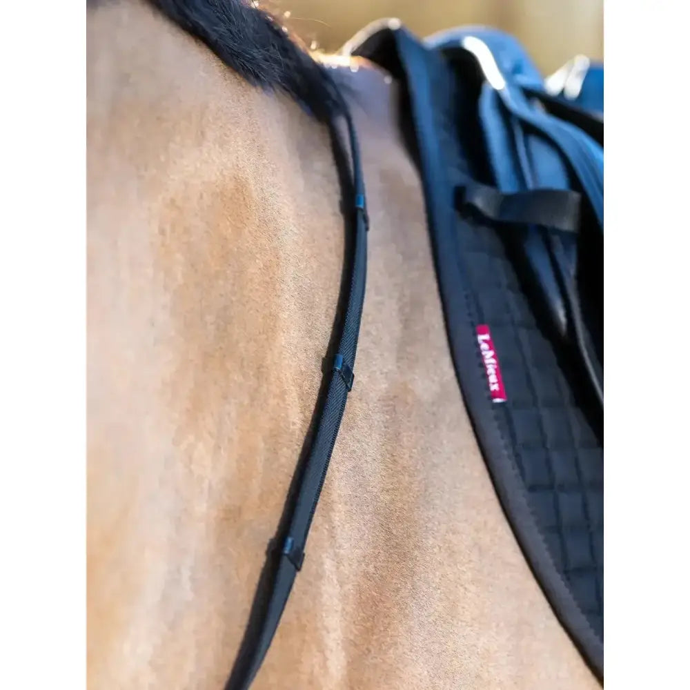 Lemieux Rubber Grip Continental Reins Black/Silver-Continental Reins-Lemieux-Pony-Black/Silver-Horsey Shopping