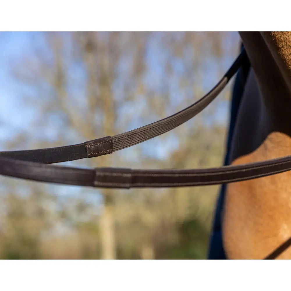 Lemieux Rubber Half lined Reins Brown/Silver-Half Rubber Reins-Lemieux-Pony-Brown/Silver-Horsey Shopping