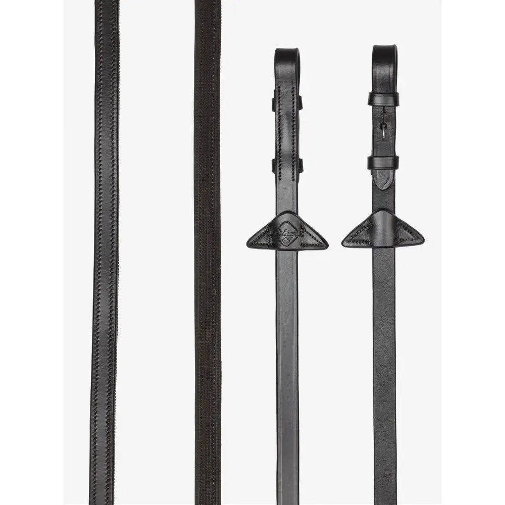 Lemieux Rubber Half lined Reins Brown/Silver-Half Rubber Reins-Lemieux-Pony-Brown/Silver-Horsey Shopping