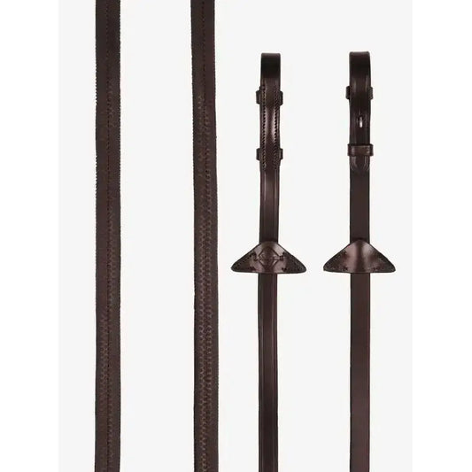 Lemieux Rubber Reins Havana/Silver-Rubber Reins-Lemieux-Pony-Havana-Horsey Shopping