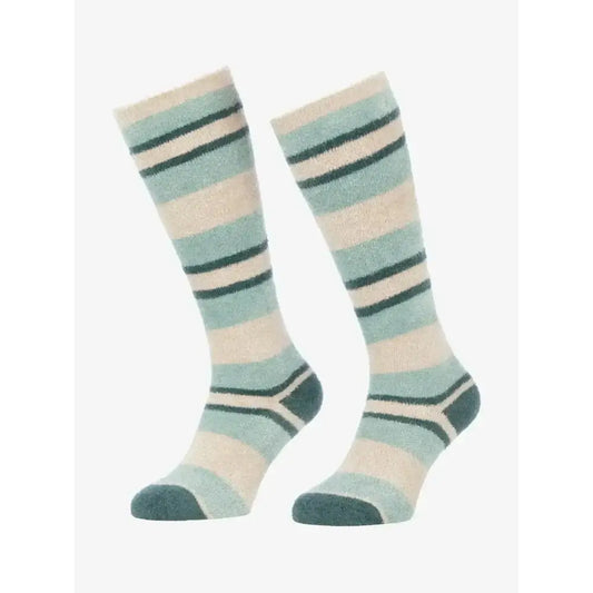 Lemieux Sabrina Stripe Fluffies Petrol-Riding Socks-Lemieux-Junior-Petrol-Horsey Shopping