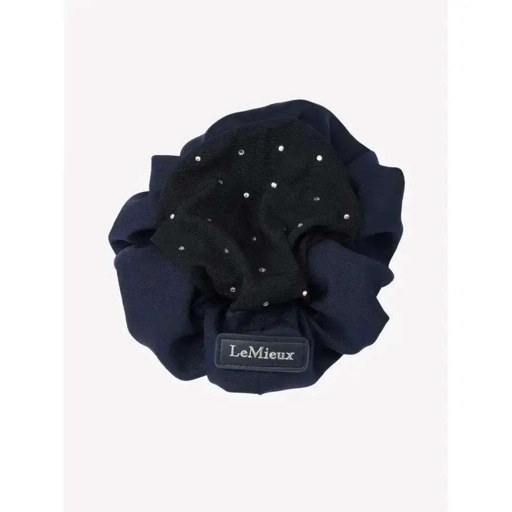 Lemieux Scrunchie with Crystal Hair Net Navy/Black-Hair Scrunchies-Lemieux-Navy/Black-One Size-Horsey Shopping