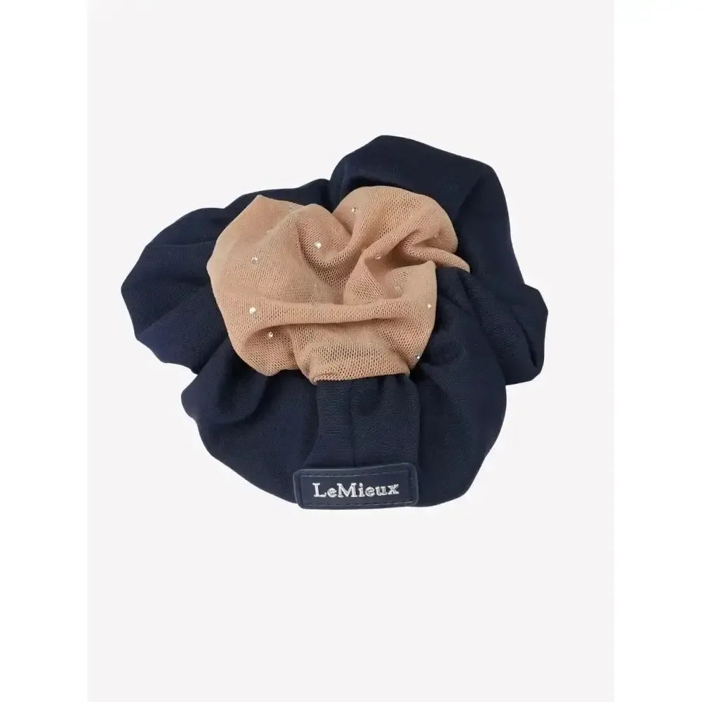 Lemieux Scrunchie with Crystal Hair Net Navy/Blonde-Hair Scrunchies-Lemieux-Navy/Blonde-One Size-Horsey Shopping