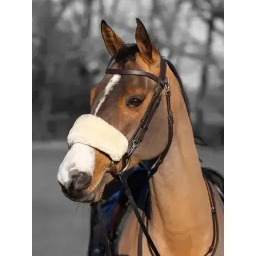 Lemieux Simuwool Noseband Cover Natural-Noseband Covers-Lemieux-One Size-Natural-Horsey Shopping