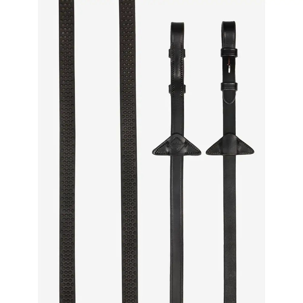 Lemieux Soft Rubber Reins Brown/Silver-Rubber Reins-Lemieux-Pony-Brown/Silver-Horsey Shopping