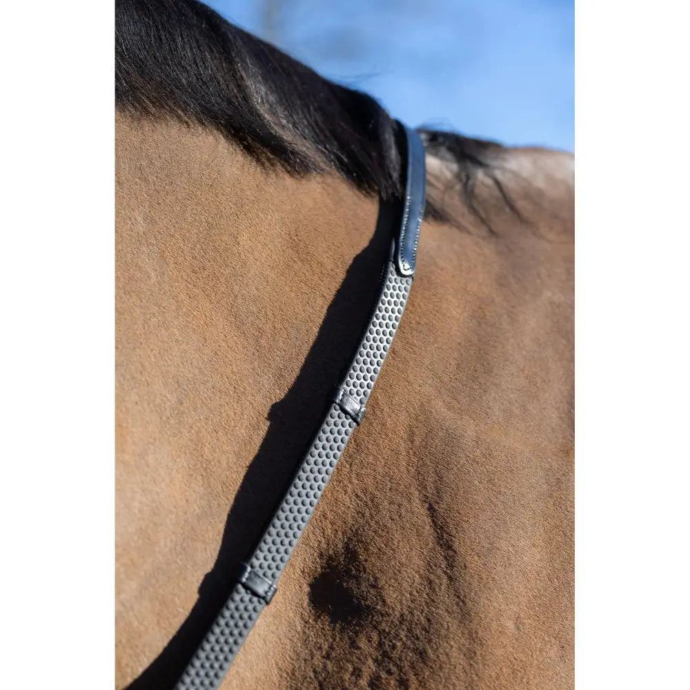 Lemieux Soft Rubber Reins with Stoppers Black/Silver-Rubber Reins-Lemieux-Pony-Black/Silver-Horsey Shopping