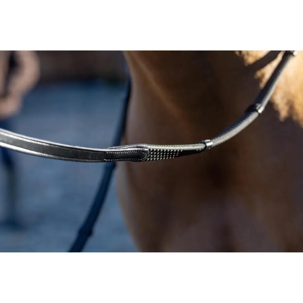 Lemieux Soft Rubber Reins with Stoppers Black/Silver-Rubber Reins-Lemieux-Pony-Black/Silver-Horsey Shopping