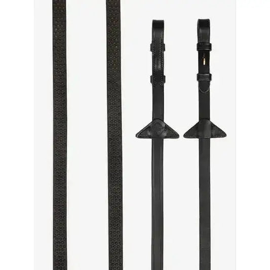 Lemieux Soft Rubber Reins with Stoppers Brown/Brass-Reins-Lemieux-Cob-Brown/Brass-Horsey Shopping