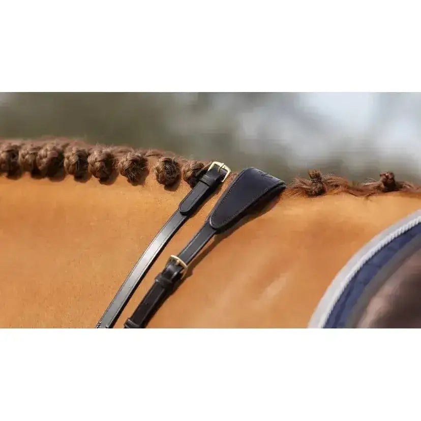 Lemieux Soft Rubber Reins with Stoppers Brown/Brass-Reins-Lemieux-Cob-Brown/Brass-Horsey Shopping