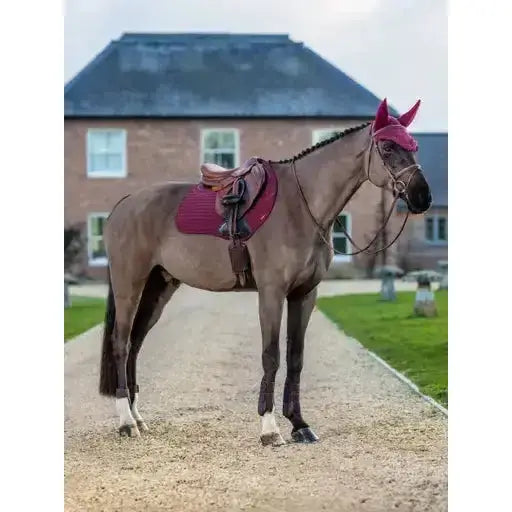 Lemieux Soft Shell Anti Slip EuroJump Square Burgundy-Saddle Pads-Lemieux-One Size-Burgundy-Horsey Shopping