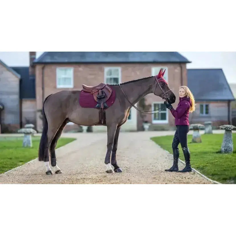 Lemieux Soft Shell Anti Slip EuroJump Square Burgundy-Saddle Pads-Lemieux-One Size-Burgundy-Horsey Shopping