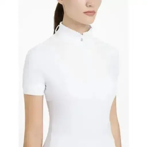 Lemieux Sophia Short Sleeve Pleated Show Shirt White-Show Shirts-Lemieux-White-UK 6-Horsey Shopping