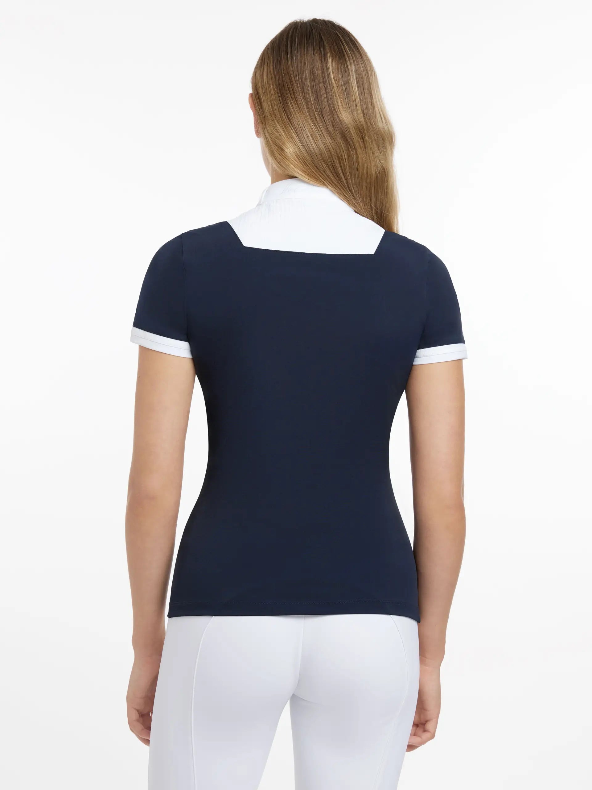 Lemieux Sophia Short Sleeve Show Shirt Navy-Show Shirts-Lemieux-Navy-UK 6-Horsey Shopping