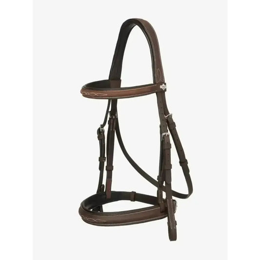 Lemieux Stitched Hunter Bridle with Laced Reins Havana/Silver-Bridles-Lemieux-Havana/Silver-Pony-Horsey Shopping