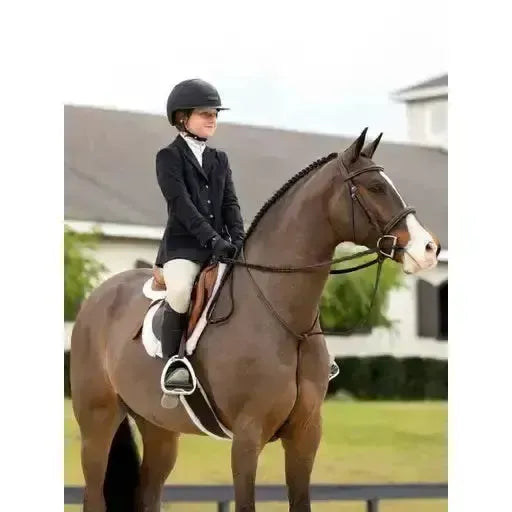 Lemieux Stitched Hunter Bridle with Laced Reins Havana/Silver-Bridles-Lemieux-Havana/Silver-Pony-Horsey Shopping