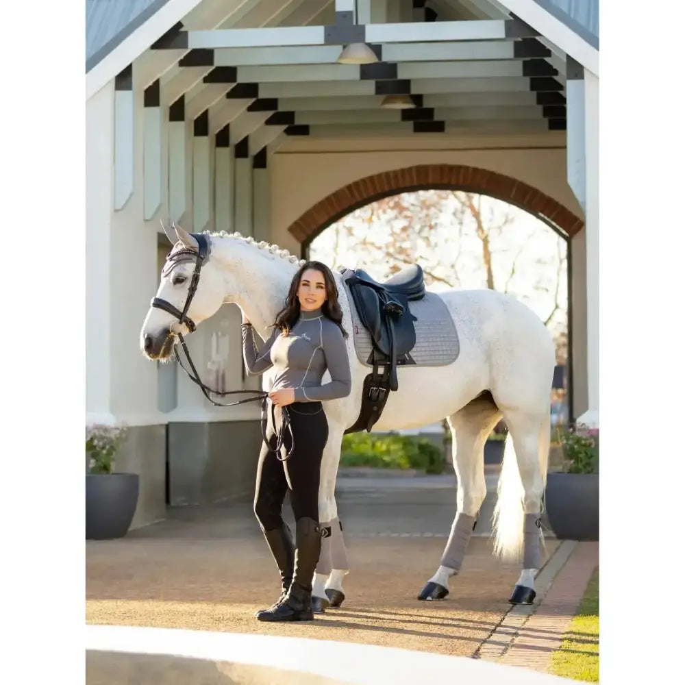 Lemieux Suede Dressage Square Grey-Dressage Saddle Pads-Lemieux-Large-Grey-Horsey Shopping