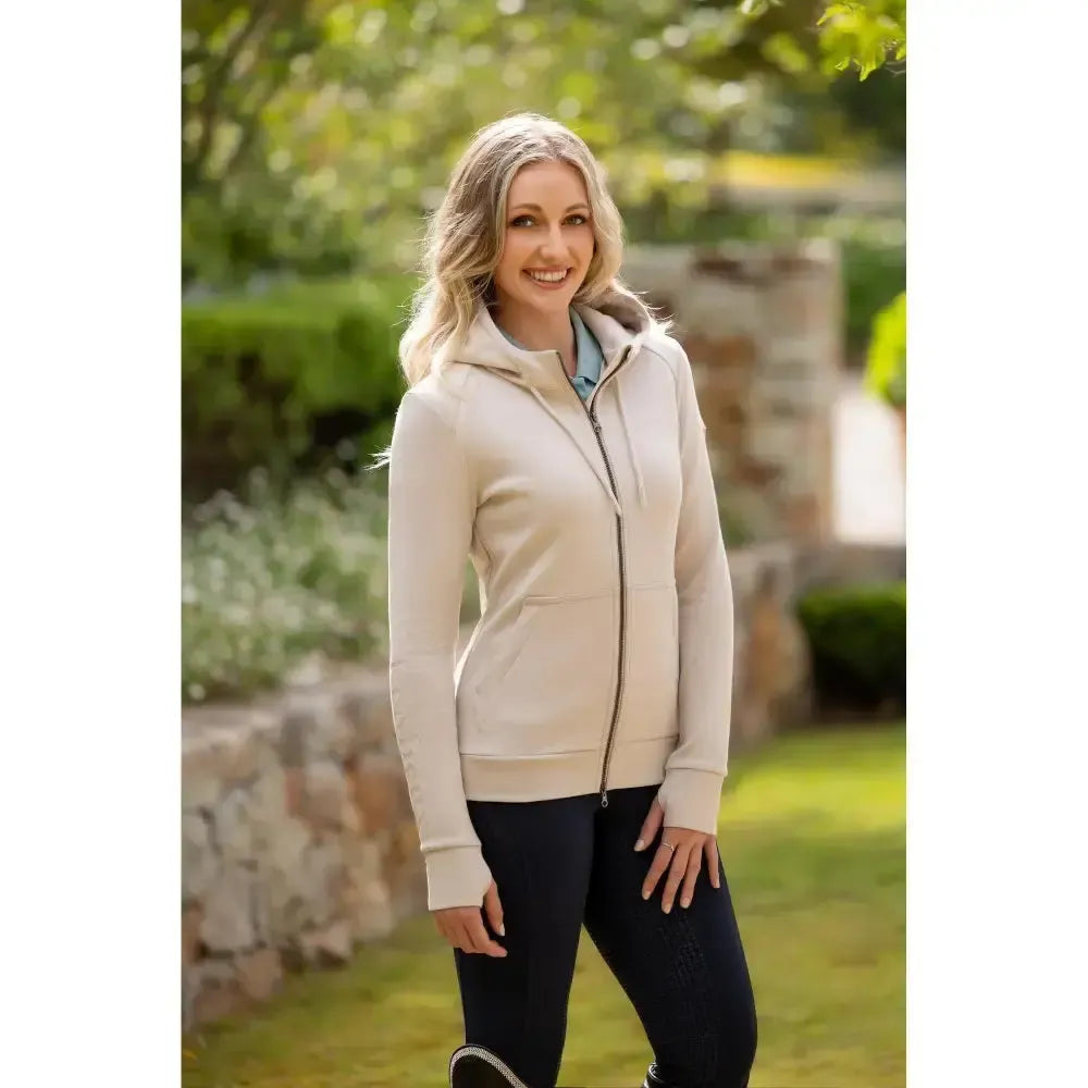 Lemieux Tabi Tech Zip Through Hoodie Stone-Hoodies-Lemieux-Stone-UK 6-Horsey Shopping