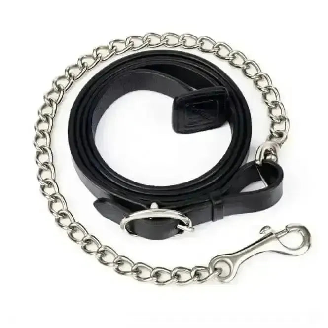 Lemieux Trot Up Chain Black-Leather Leading Reins-Lemieux-Black-One Size-Horsey Shopping