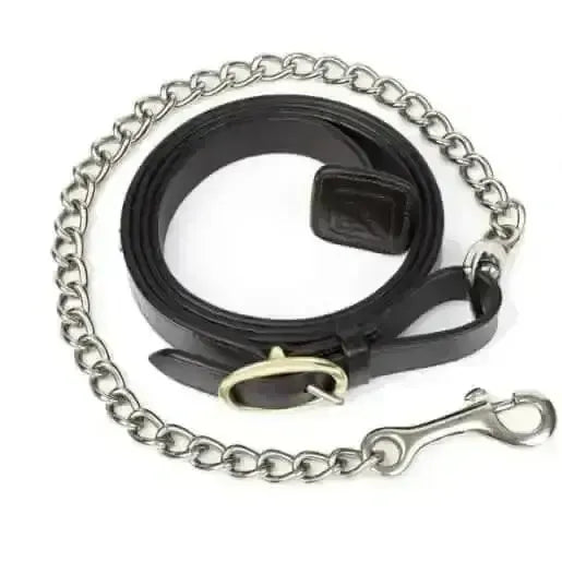 Lemieux Trot Up Chain Brown-Leather Leading Reins-Lemieux-Brown-One Size-Horsey Shopping