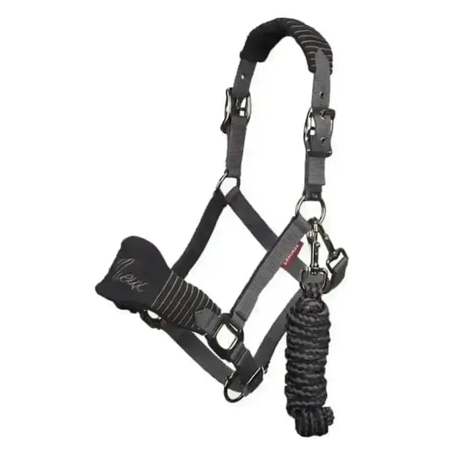 Lemieux Vogue Fleece Black Headcollar with Leadrope-Headcollar Sets-Lemieux-Pony-Horsey Shopping