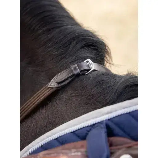 Lemieux Webbed Continenal Reins Brown/ Silver-Continental Reins-Lemieux-Pony-Brown/Silver-Horsey Shopping