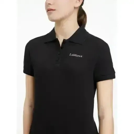 Lemieux Young Rider Classique Polo Shirt Black-Polo Shirts-Lemieux-Black-7-8 years-Horsey Shopping