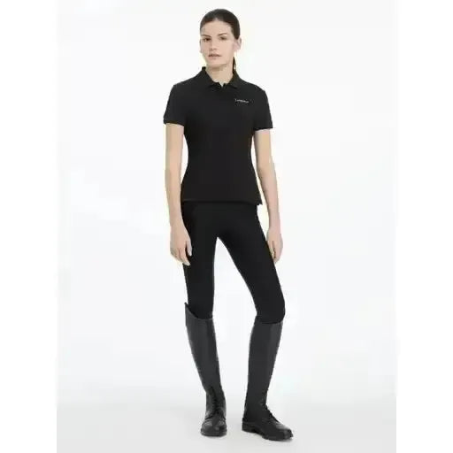 Lemieux Young Rider Classique Polo Shirt Black-Polo Shirts-Lemieux-Black-7-8 years-Horsey Shopping