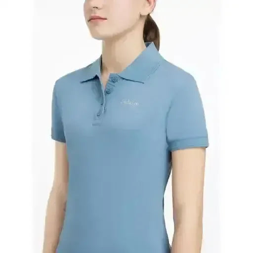 Lemieux Young Rider Classique Polo Shirt Ice Blue-Polo Shirts-Lemieux-Ice Blue-7-8 years-Horsey Shopping