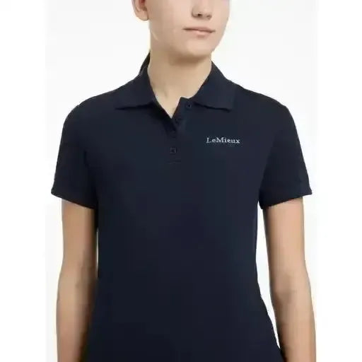 Lemieux Young Rider Classique Polo Shirt Navy-Polo Shirts-Lemieux-Navy-7-8 years-Horsey Shopping