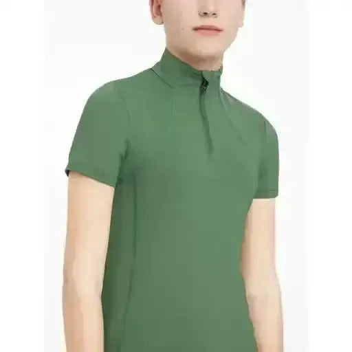 Lemieux Young Rider Classique Short Sleeve Base Layer Hunter Green-Base Layers-Lemieux-Hunter Green-7-8 years-Horsey Shopping