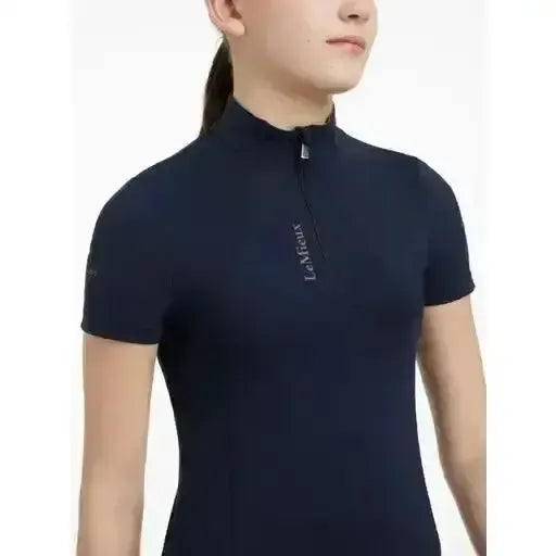 Lemieux Young Rider Classique Short Sleeve Base Layer Navy-Base Layers-Lemieux-Navy-7-8 years-Horsey Shopping