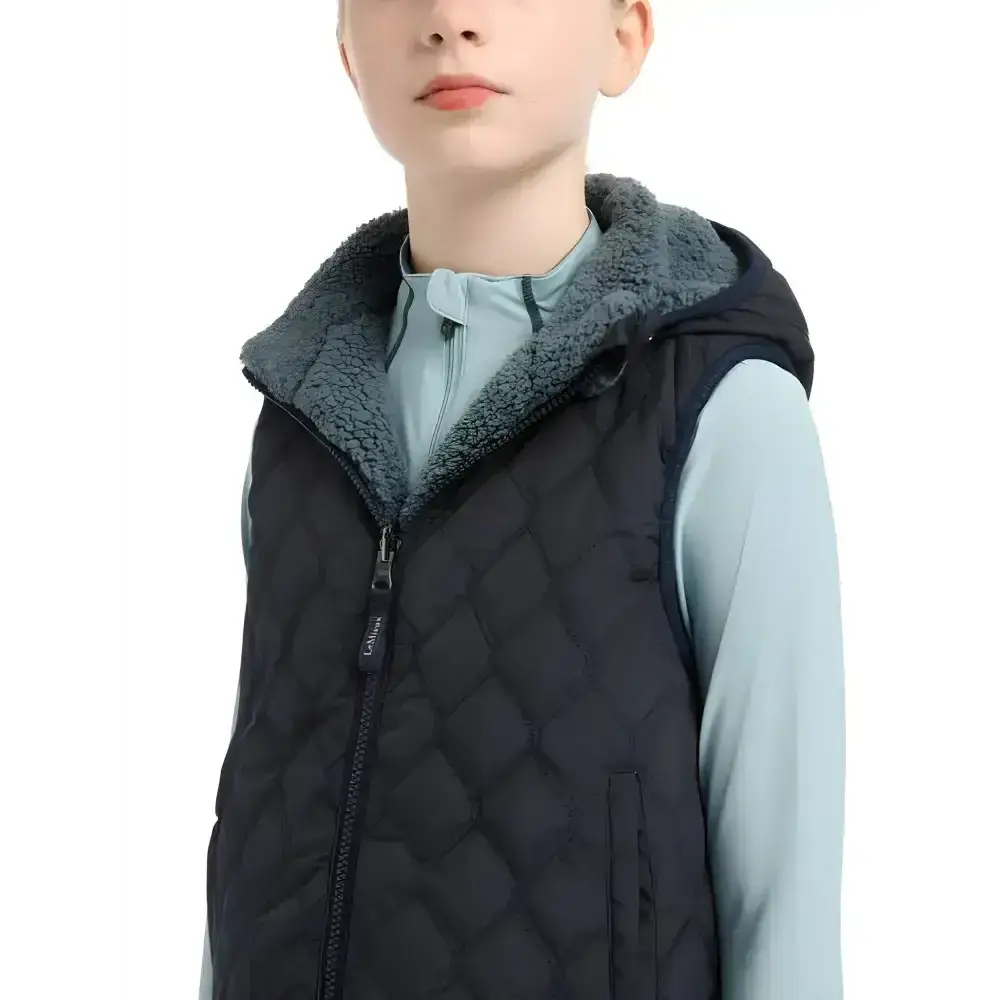 Lemieux Young Rider Eloise Reversible Winter Gilet Navy-Gilets & Bodywarmers-Lemieux-7-8 years-Navy-Horsey Shopping