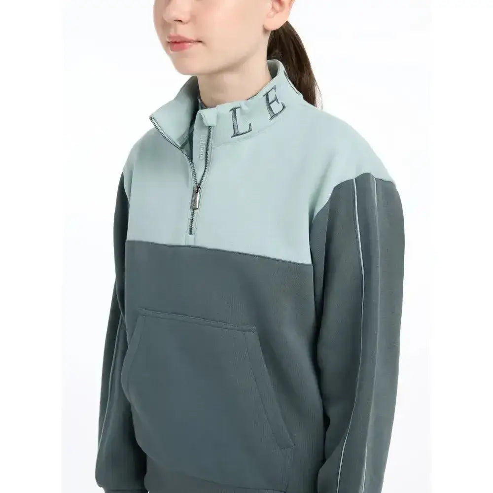 Lemieux Young Rider Kate Quarter Zip Sweat Petrol/Glacier-Jumpers-Lemieux-7-8 years-Petrol / Glacier Blue-Horsey Shopping