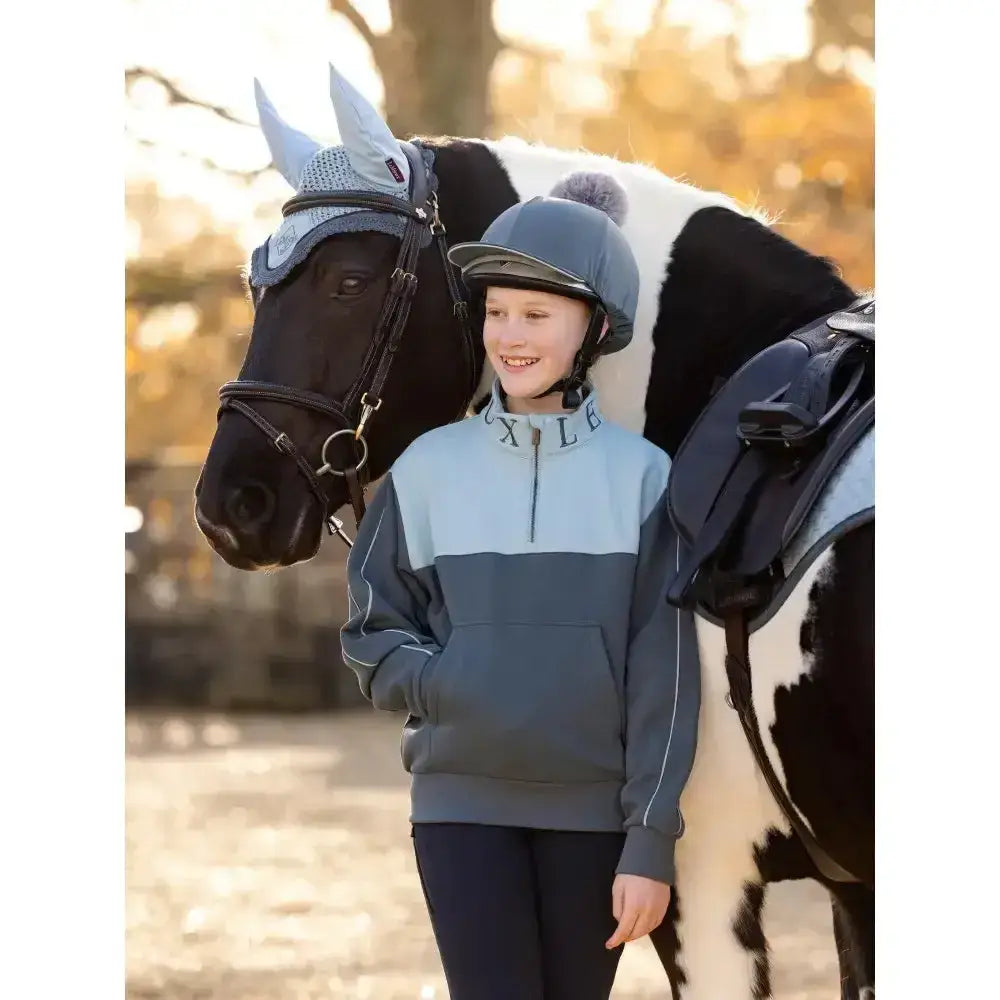 Lemieux Young Rider Kate Quarter Zip Sweat Petrol/Glacier-Jumpers-Lemieux-7-8 years-Petrol / Glacier Blue-Horsey Shopping