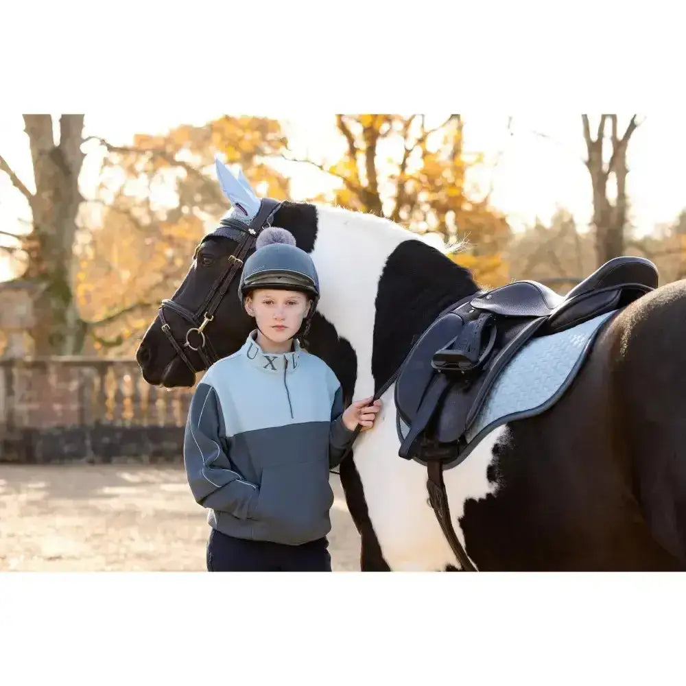 Lemieux Young Rider Kate Quarter Zip Sweat Petrol/Glacier-Jumpers-Lemieux-7-8 years-Petrol / Glacier Blue-Horsey Shopping