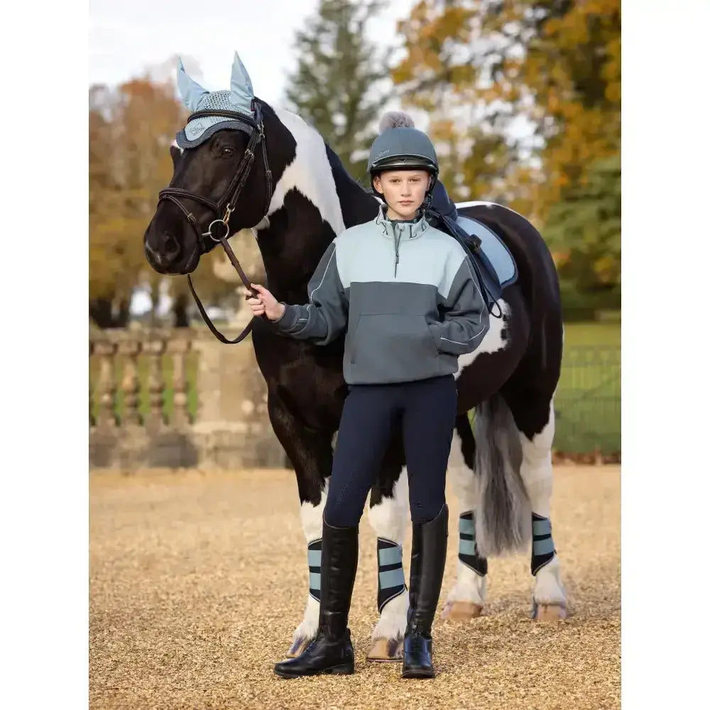 Lemieux Young Rider Kate Quarter Zip Sweat Petrol/Glacier-Jumpers-Lemieux-7-8 years-Petrol / Glacier Blue-Horsey Shopping