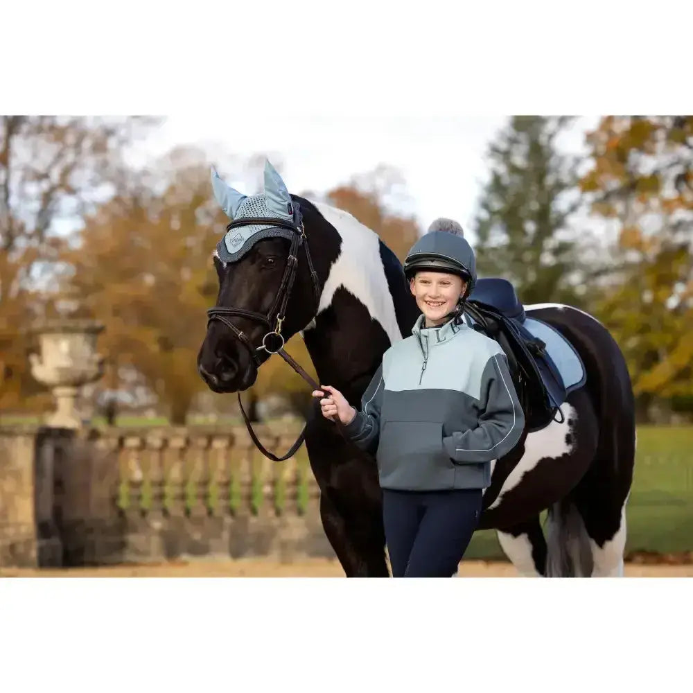 Lemieux Young Rider Kate Quarter Zip Sweat Petrol/Glacier-Jumpers-Lemieux-7-8 years-Petrol / Glacier Blue-Horsey Shopping