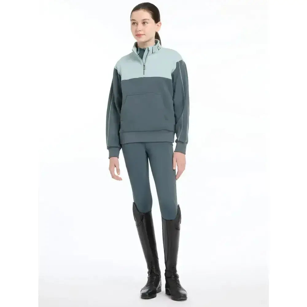 Lemieux Young Rider Kate Quarter Zip Sweat Petrol/Glacier-Jumpers-Lemieux-7-8 years-Petrol / Glacier Blue-Horsey Shopping