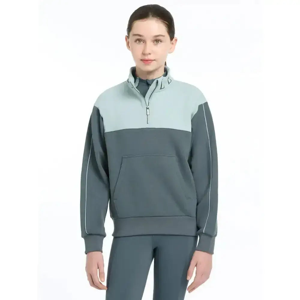 Lemieux Young Rider Kate Quarter Zip Sweat Petrol/Glacier-Jumpers-Lemieux-7-8 years-Petrol / Glacier Blue-Horsey Shopping