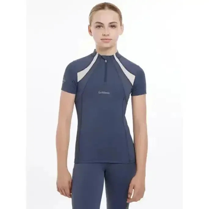 Lemieux Young Rider Short Sleeve Mia Mesh Base Layer Dusk Blue-Base Layers-Lemieux-Dusk Blue-7-8 years-Horsey Shopping