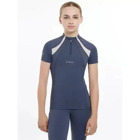 Lemieux Young Rider Short Sleeve Mia Mesh Base Layer Dusk Blue-Base Layers-Lemieux-Dusk Blue-7-8 years-Horsey Shopping