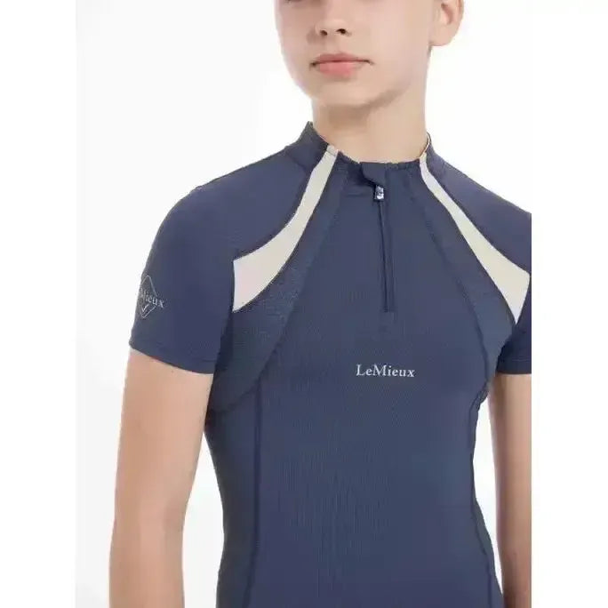 Lemieux Young Rider Short Sleeve Mia Mesh Base Layer Dusk Blue-Base Layers-Lemieux-Dusk Blue-7-8 years-Horsey Shopping