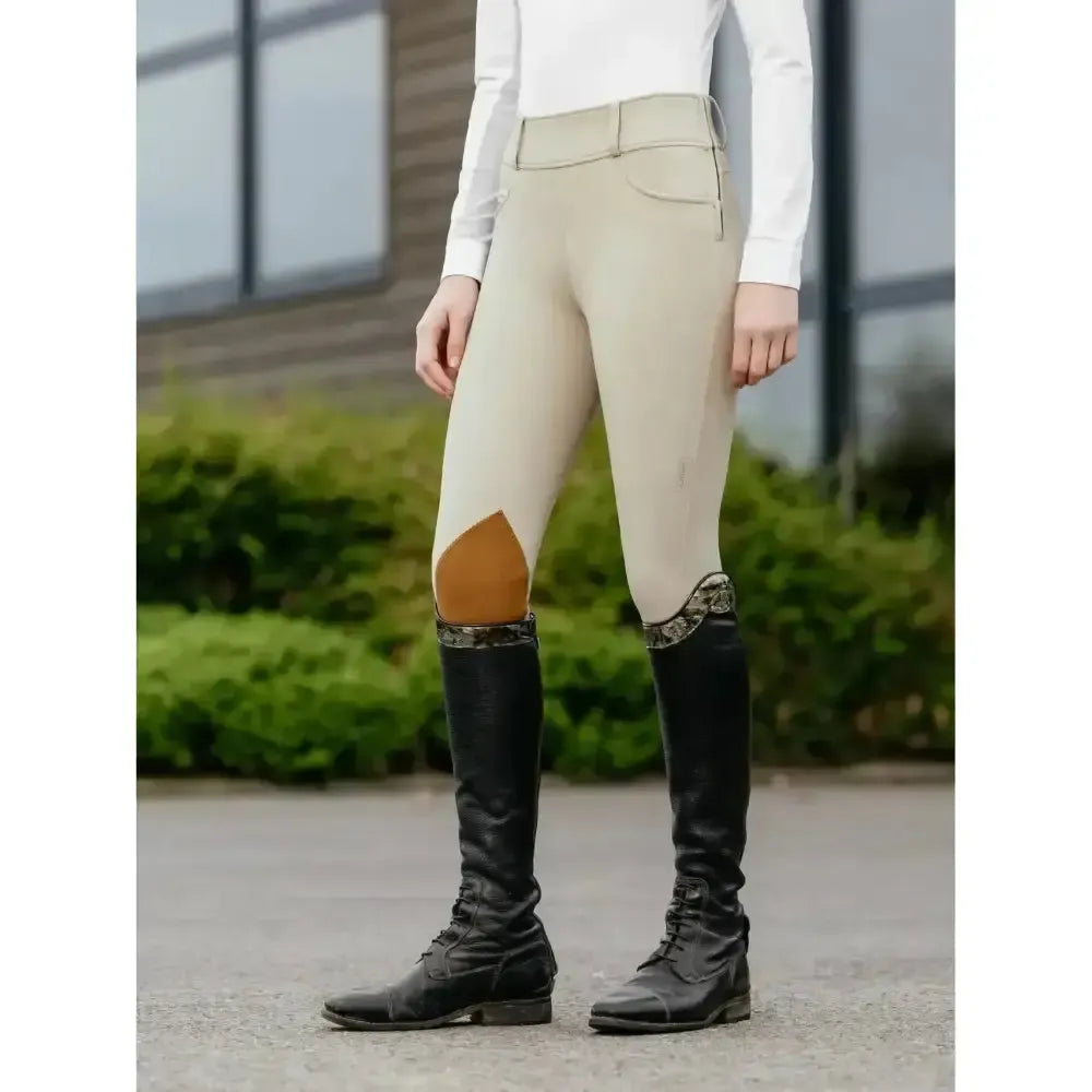 Lemieux Young Rider Side Zip Hunter Breeches Beige-Breeches-Lemieux-Beige-7-8 years-Horsey Shopping