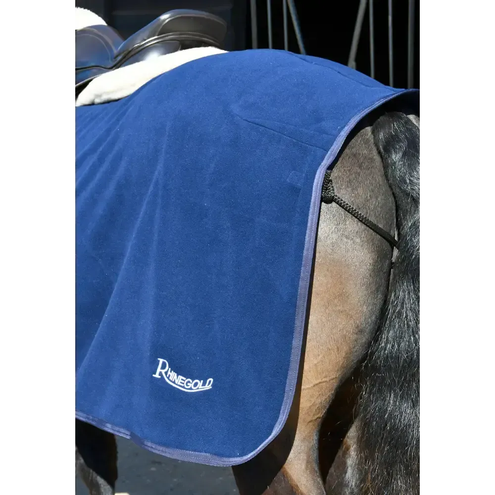 Rhinegold Fixed Chest Fleece Ride-On Rug 5'0 Navy Exercise Sheets