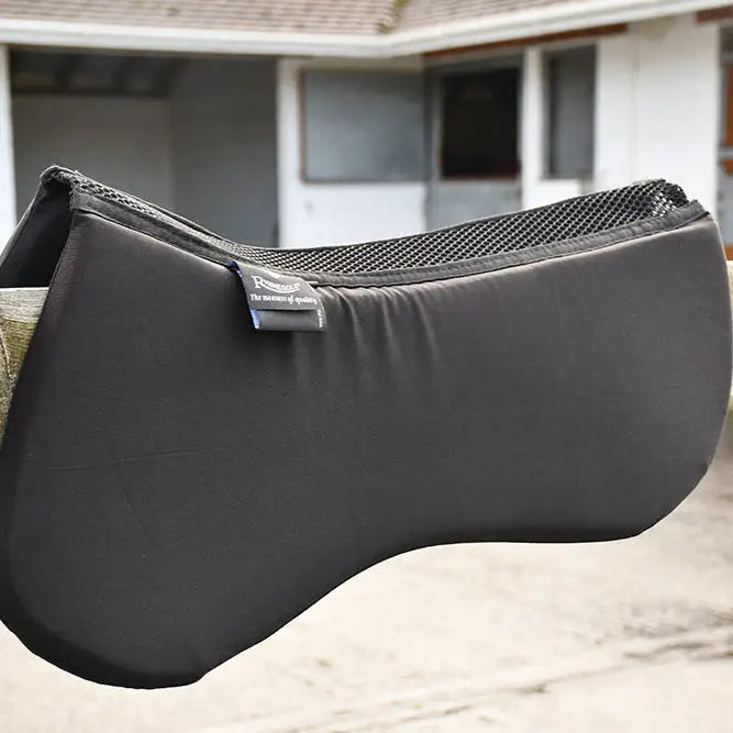 Rhinegold Memory Foam Half Pad 3D Mesh Spine Pony Black Corrective Saddle Pads
