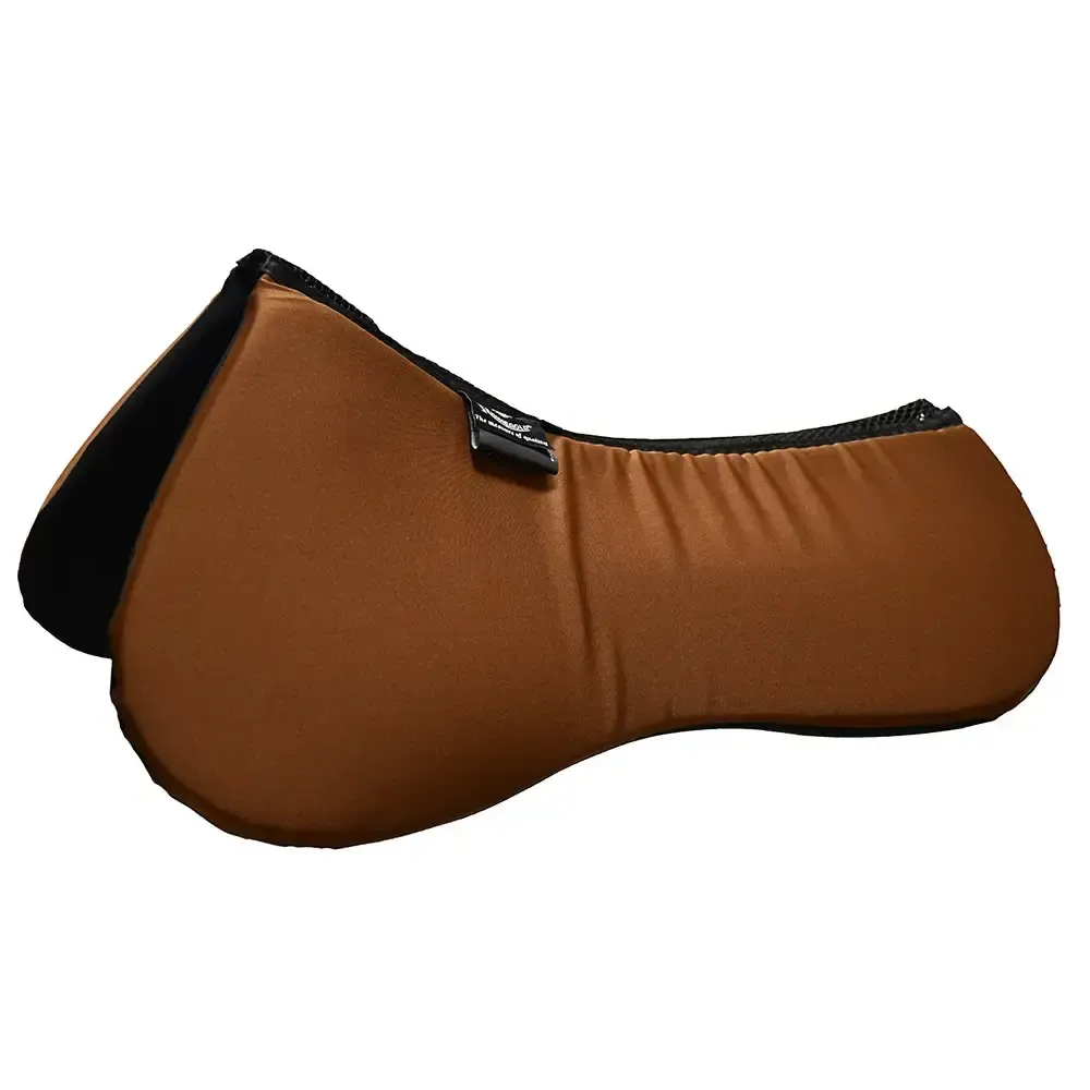 Rhinegold Memory Foam Half Pad 3D Mesh Spine Pony Brown Corrective Saddle Pads