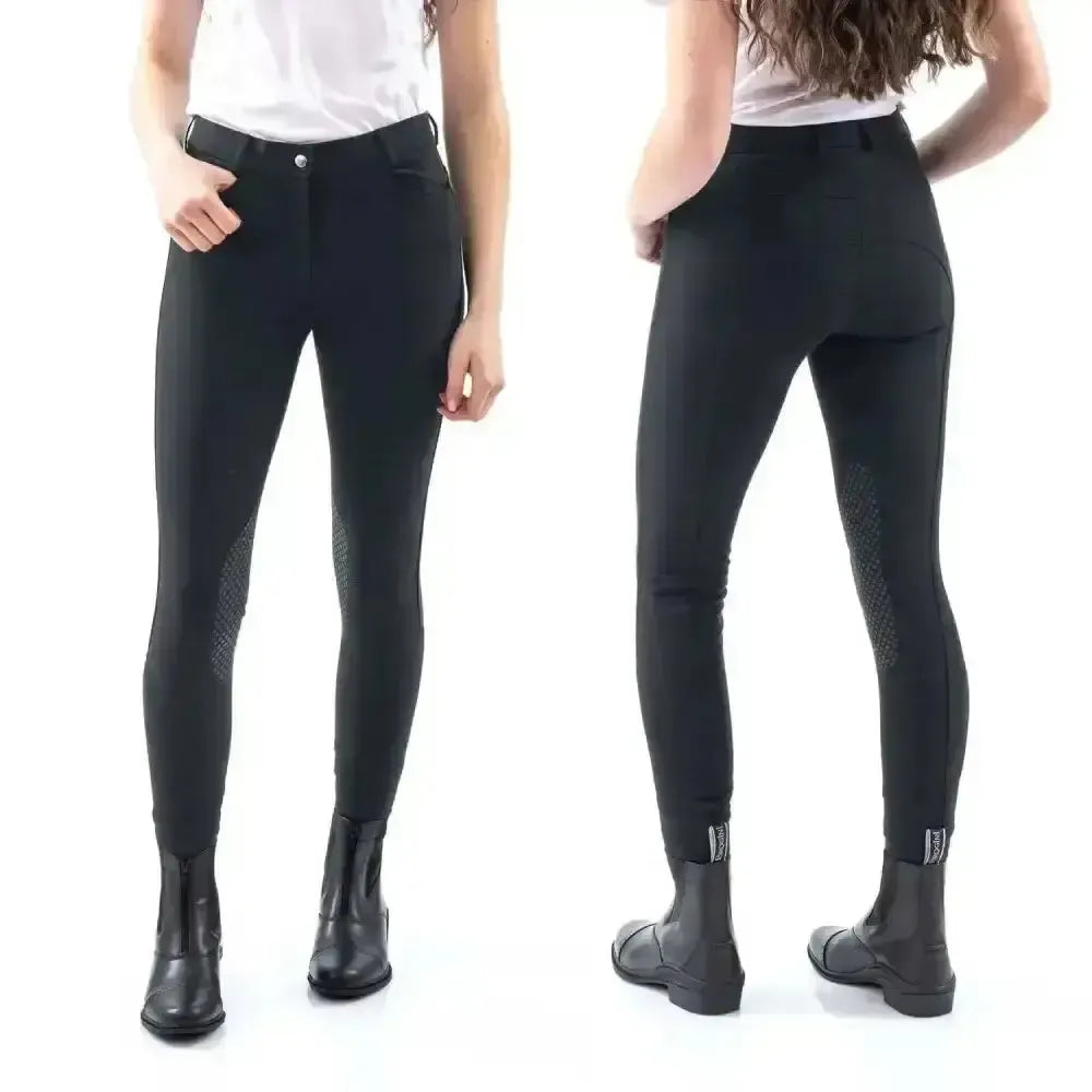 Whitaker Clayton Grip Knee Breech Ladies-Breeches-John Whitaker-24"-Black-Horsey Shopping