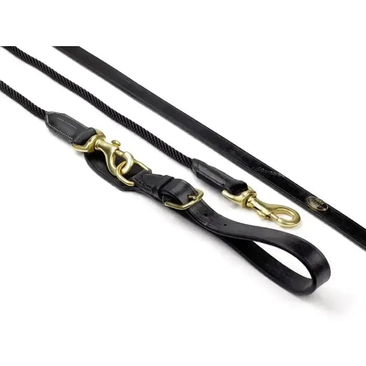 Whitaker Draw Reins Rope-Draw Reins-John Whitaker-Black-Horsey Shopping