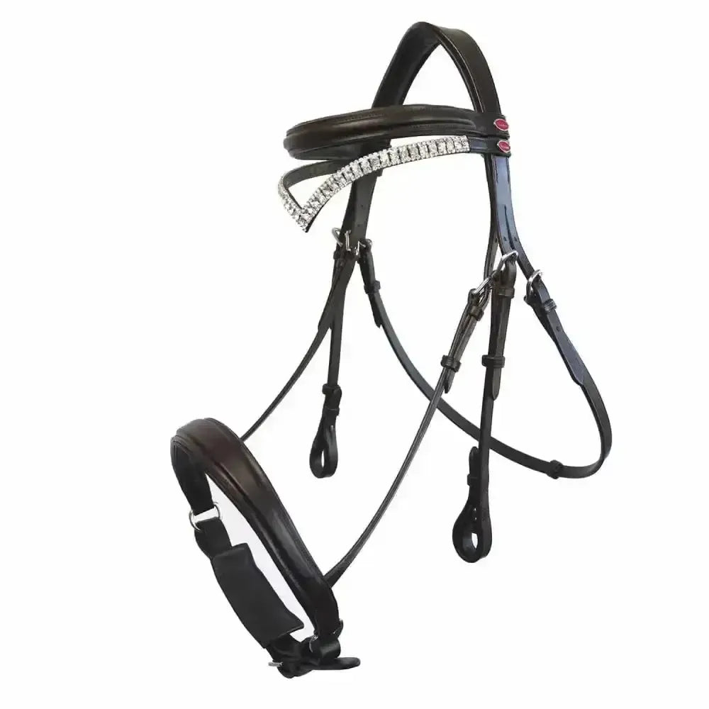 Whitaker Lynton Snaffle Bridle C/W Spare Browband Havana-Bridles-John Whitaker-Pony-Havana-Horsey Shopping